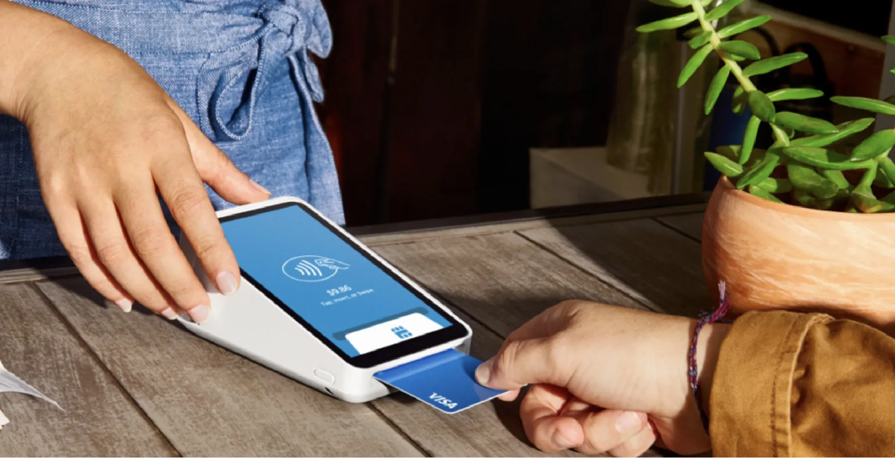 card payment at outdoor brand activation